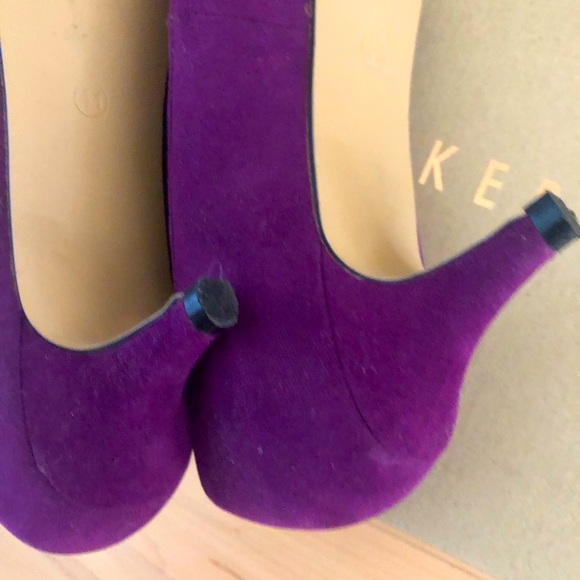 💜 LOSLANDIFEN Low Heels Shoes in Stunning Dark Violet 💜 Colour - Picture 2 of 8